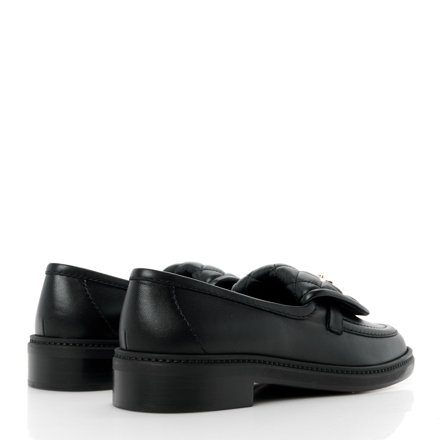 Lambskin Quilted CC Turnlock Loafers 38.5 Black