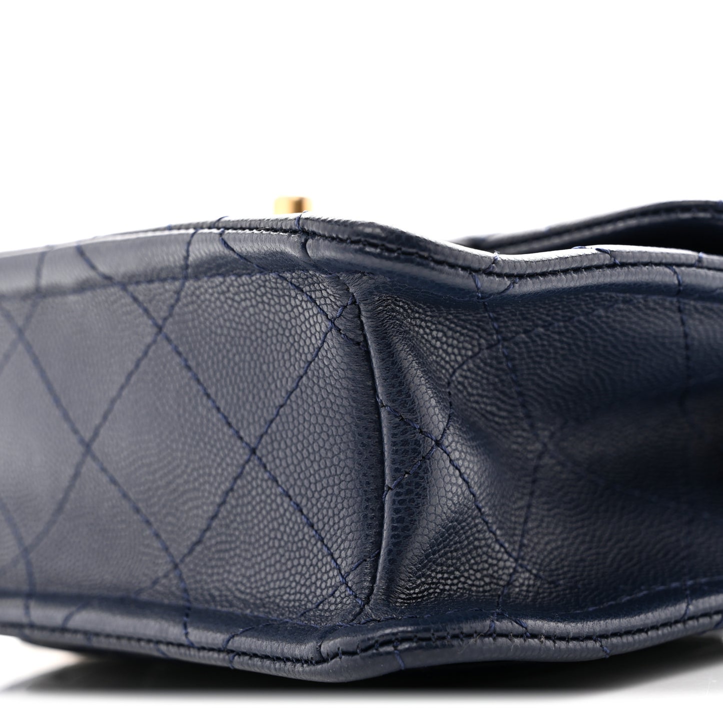 Caviar Quilted Mini Sweet Classic Flap Navy Blue