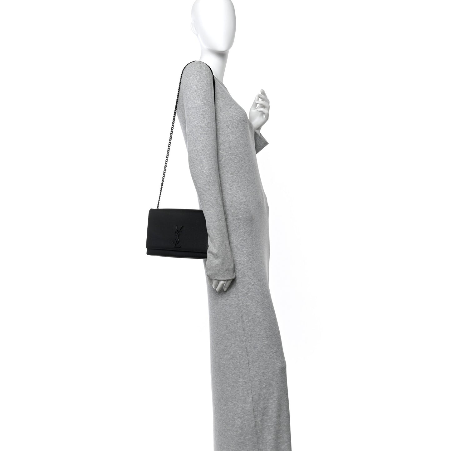 Grain De Poudre Medium Classic Monogram Monochrome Kate Satchel Black