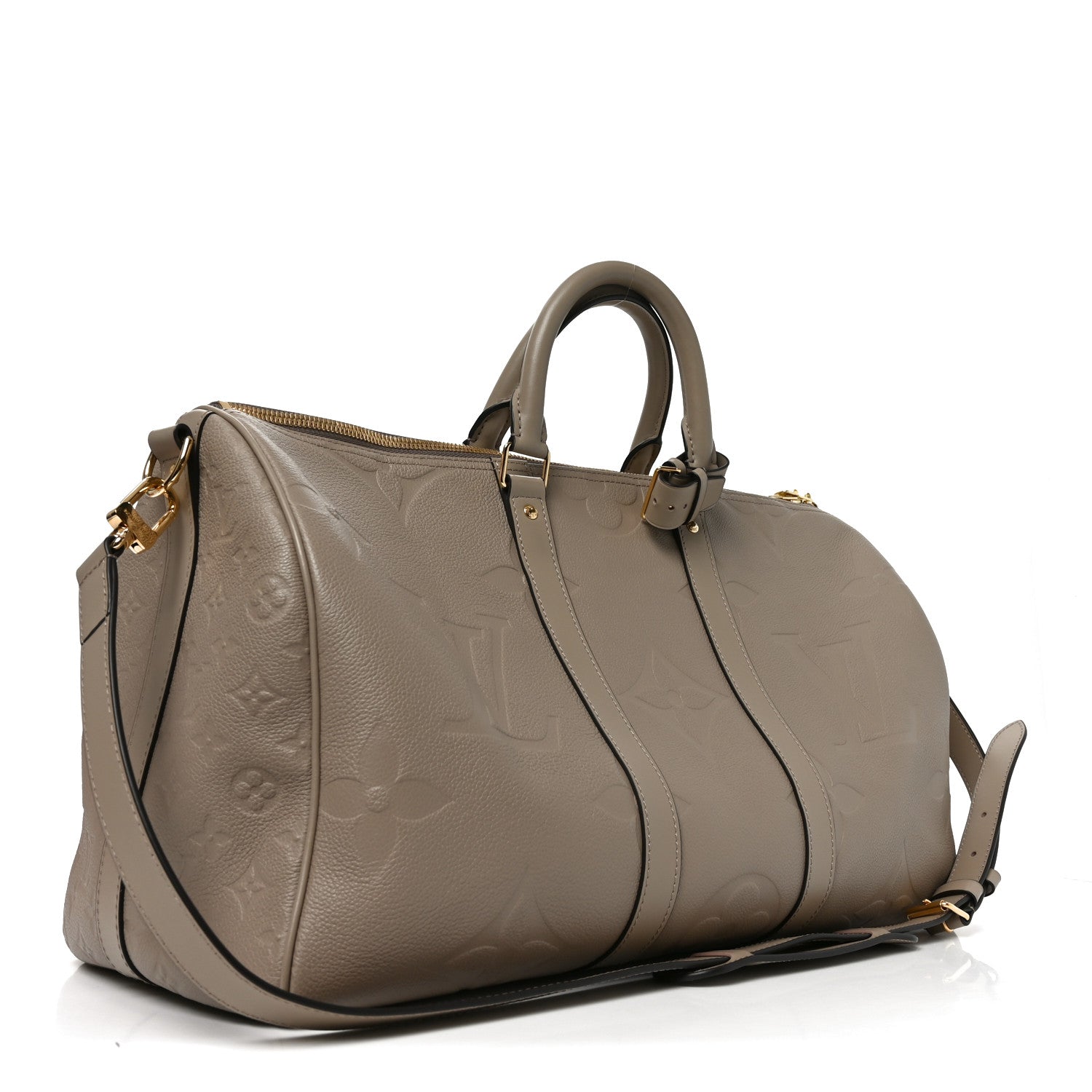 Louis Vuitton Empreinte Monogram Giant Keepall Bandouliere 45 Tourterelle 2 of 8