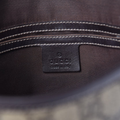 Gucci GG Supreme Monogram Selleria Calfskin Small Flap Messenger Bag Beige Ebony Cocoa Dark Chocolate 8 of 17