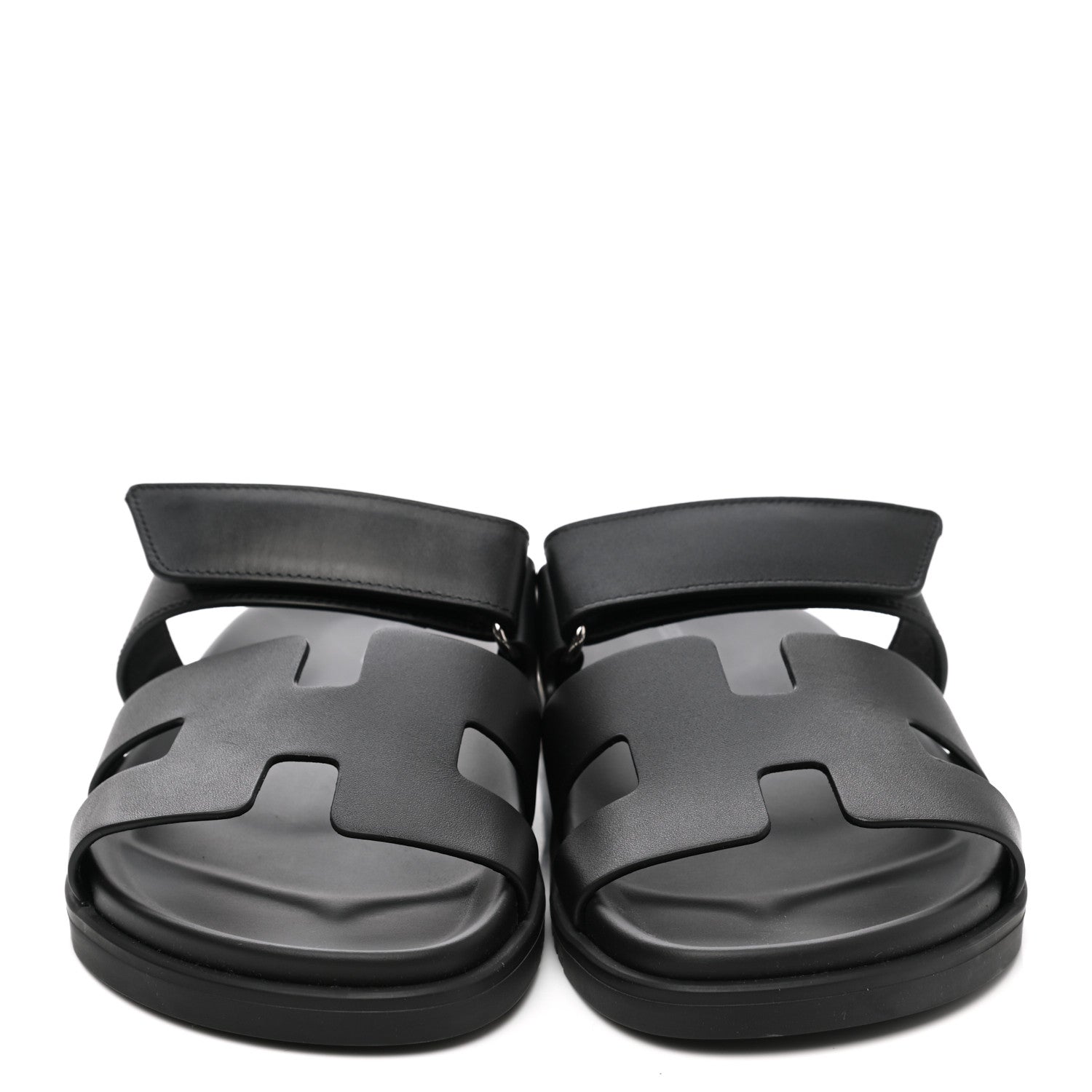 Hermes Calfskin Womens Chypre Sandals 38 Black 2 of 9