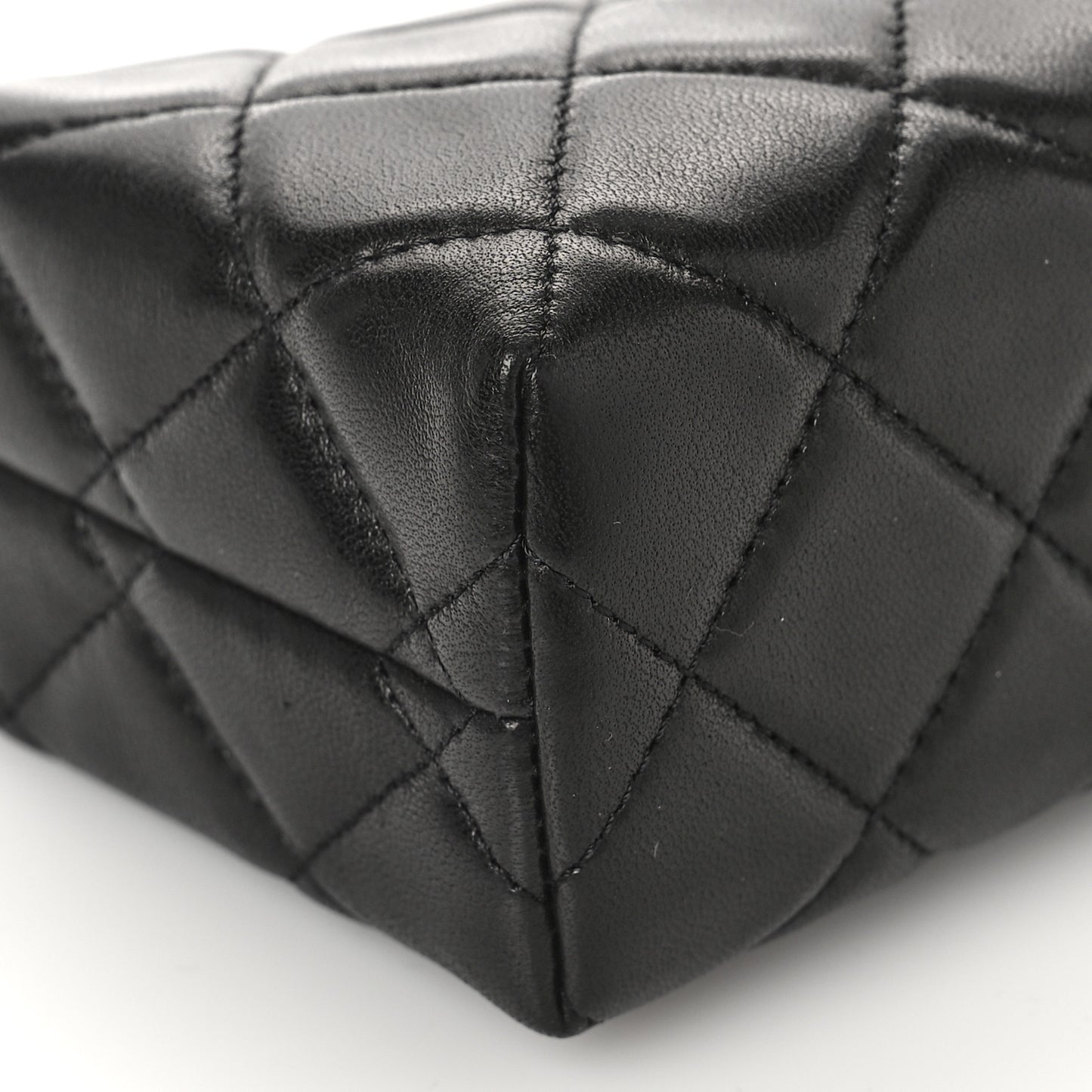 Lambskin Quilted Cosmetic Case Black