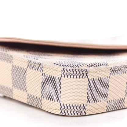 Louis Vuitton Damier Azur Pochette Felicie Chain Wallet Rose Ballerine 8 of 9