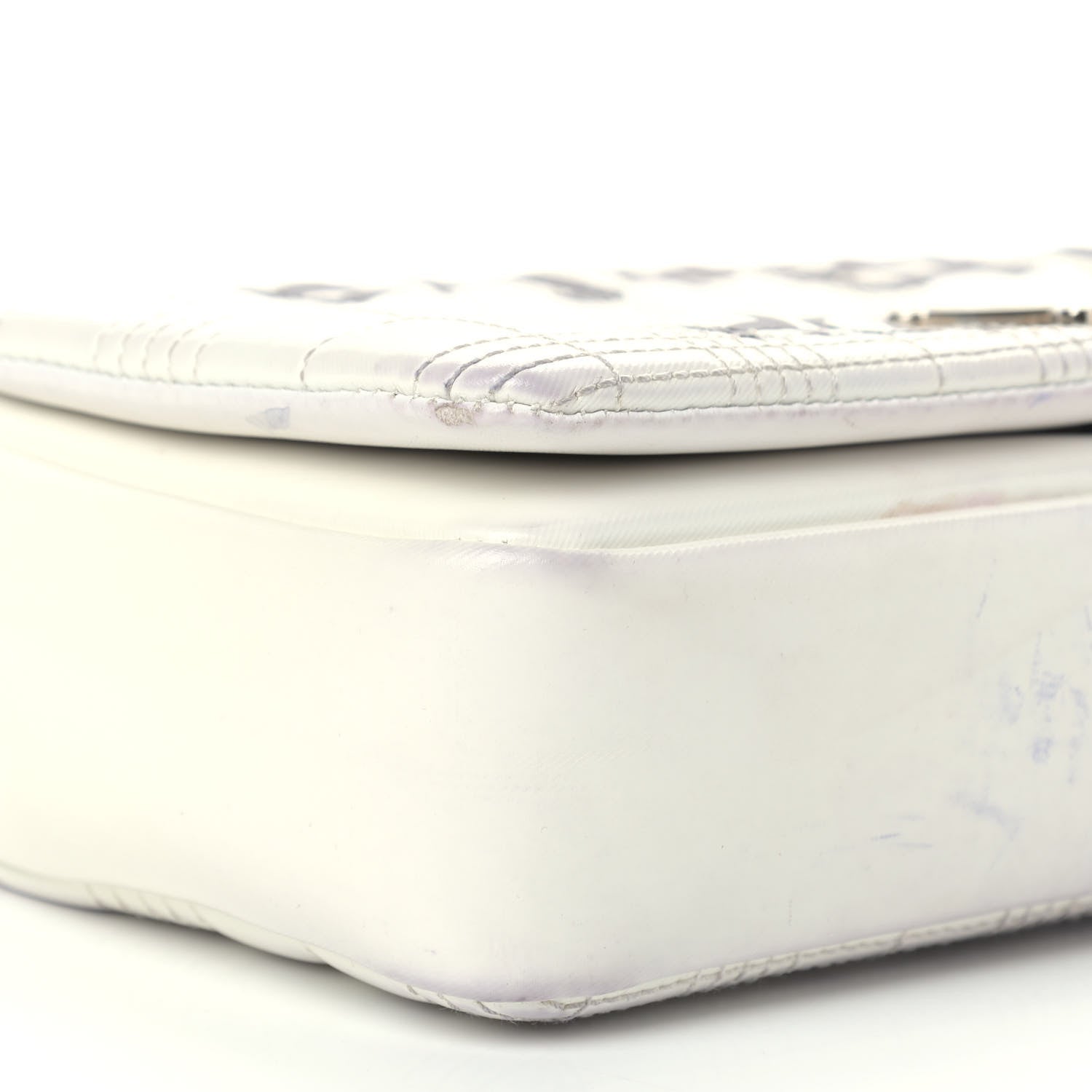 Burberry Patent Quilted Horseferry Print Small Lola Bag White 8 of 15
