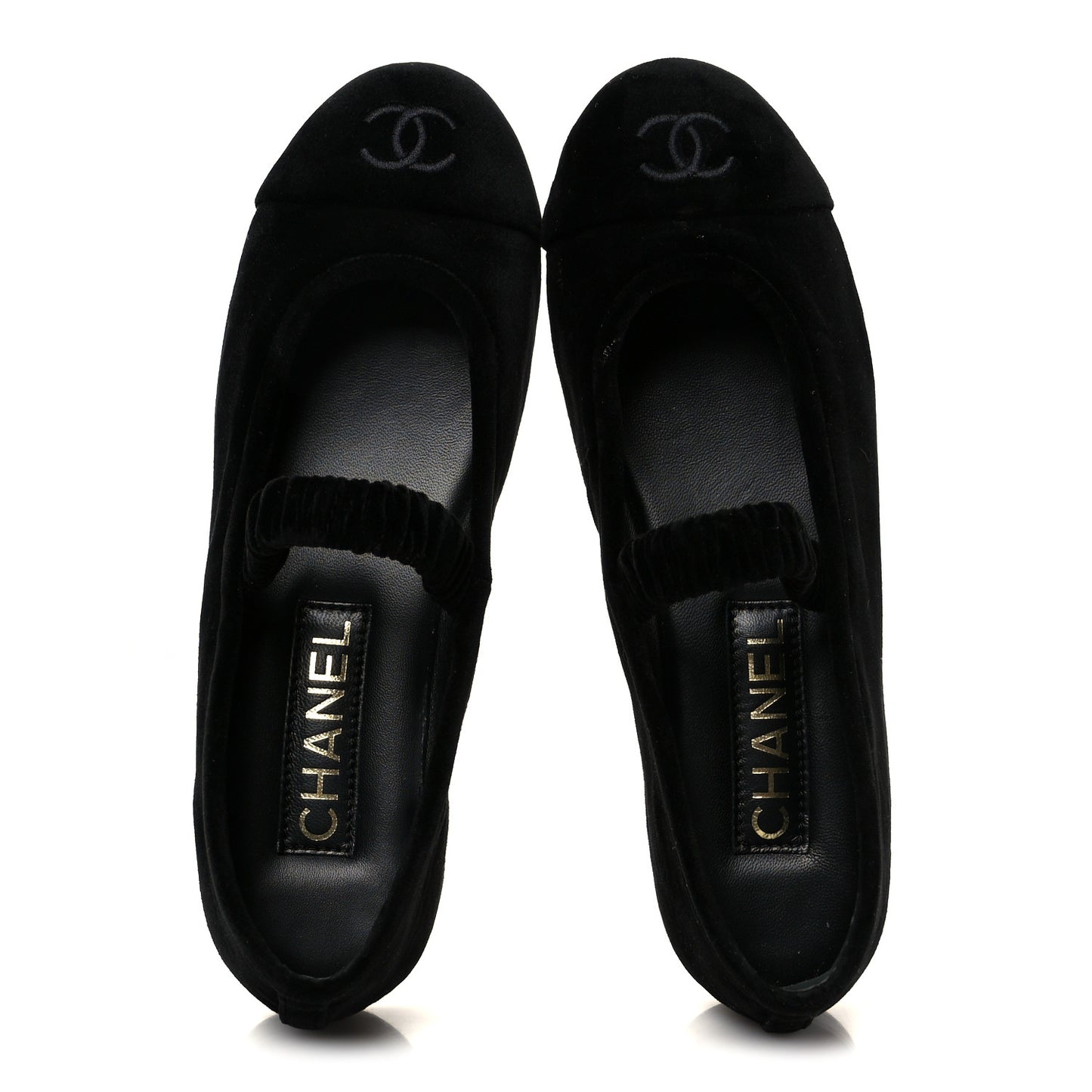 Velvet Mary Jane Flats 36 Black