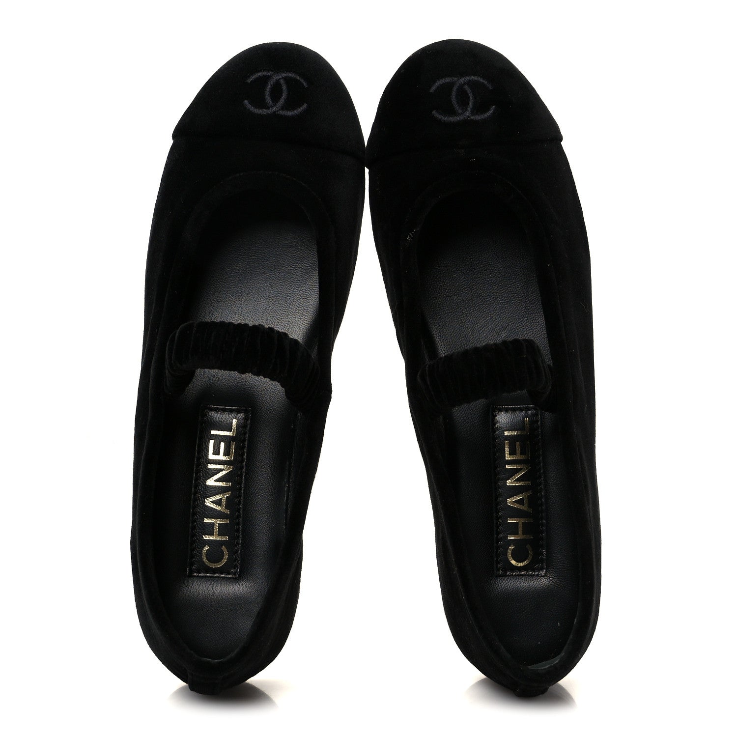 Chanel Velvet Mary Jane Flats 36 Black 2 of 9