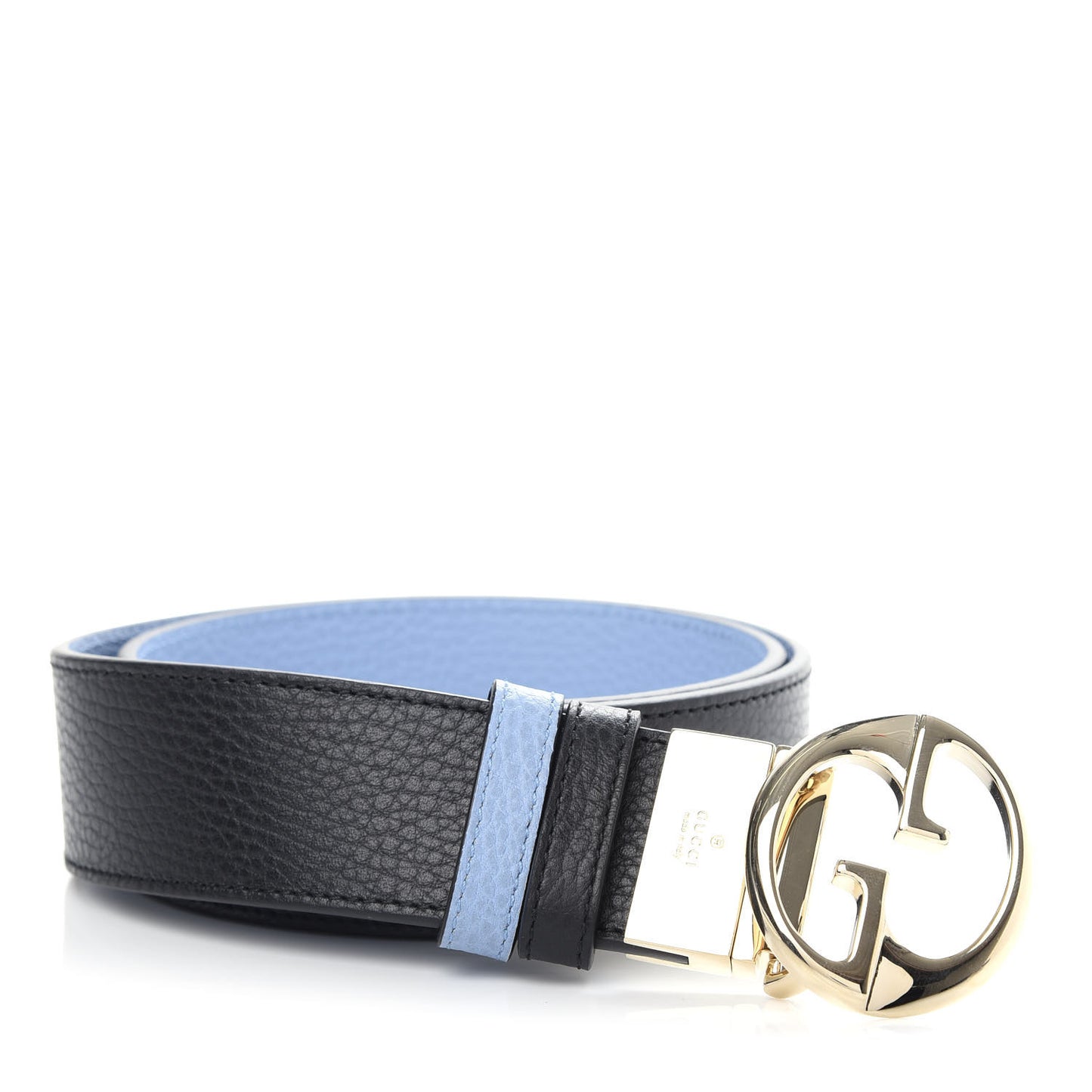 Dollar Calfskin 1973 Reversible Belt 80 32 Black Mineral Blue