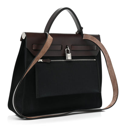 Hermes Toile Vache Hunter Herbag Zip 31 PM Black Ebene 3 of 10
