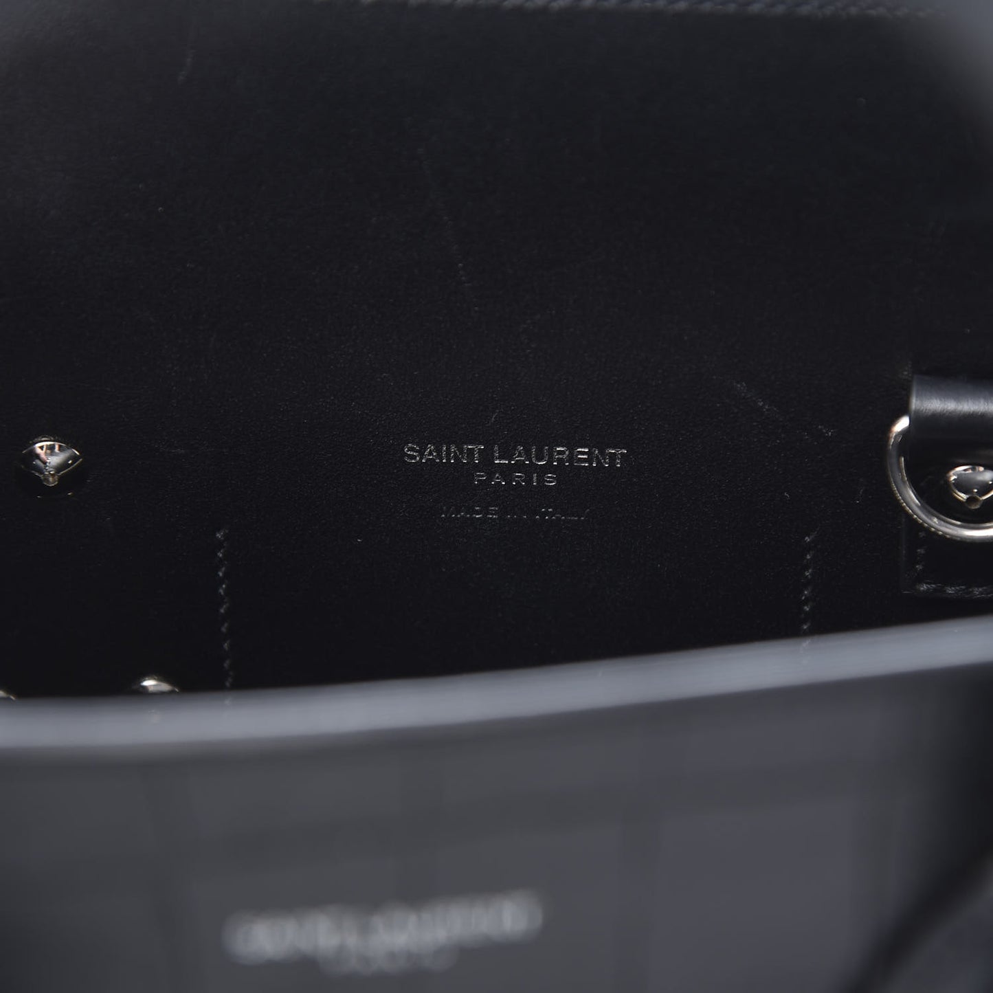 Calfskin Crocodile Embossed Small Sac de Jour Black