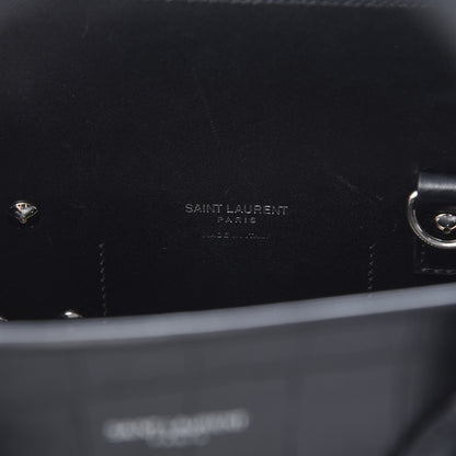 Saint Laurent Calfskin Crocodile Embossed Small Sac de Jour Black 6 of 12