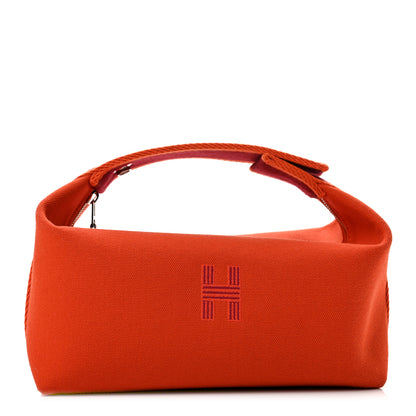 Hermes Canvas Small Bride-A-Brac Pouch Orange Burgundy 1 of 7