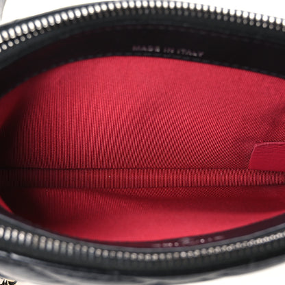 Chanel Aged Calfskin Chevron Quilted Small Gabrielle Clutch With Chain Black 5 of 11