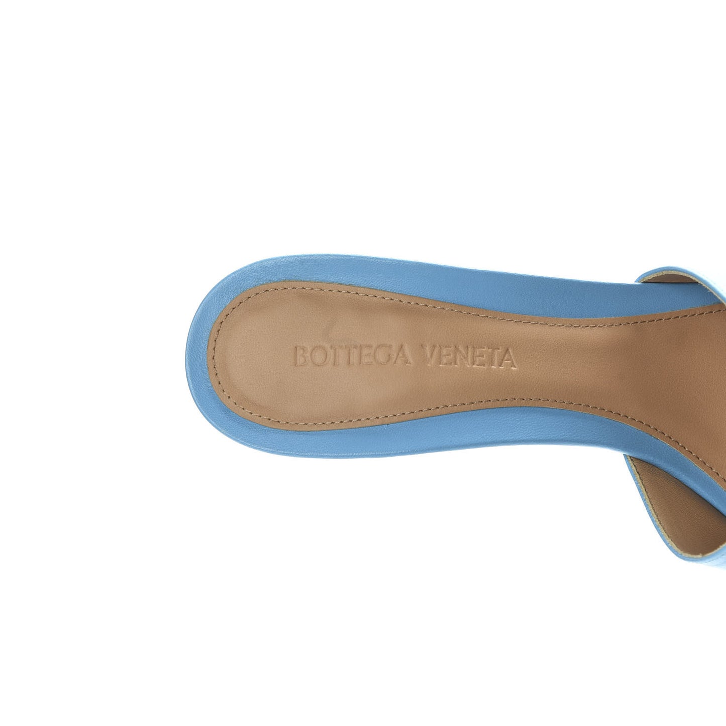Lambskin Stretch Mule Sandals 39 Sky Blue