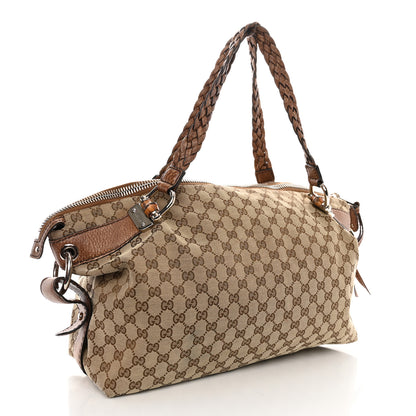 Gucci Monogram Large Bamboo Bar Tassel Shoulder Bag Brown 3 of 14