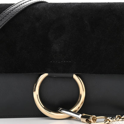 Chloe Suede Calfskin Small Faye Shoulder Bag Black 8 of 10