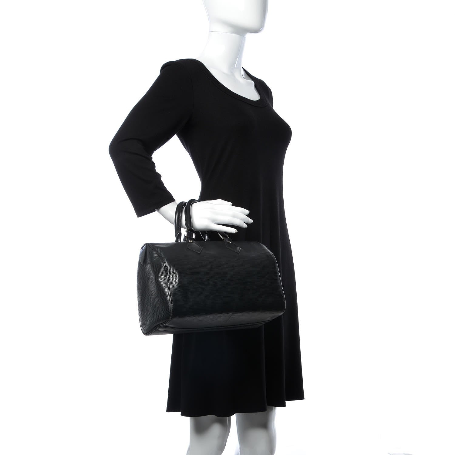 Louis Vuitton Epi Speedy 25 Black 2 of 9