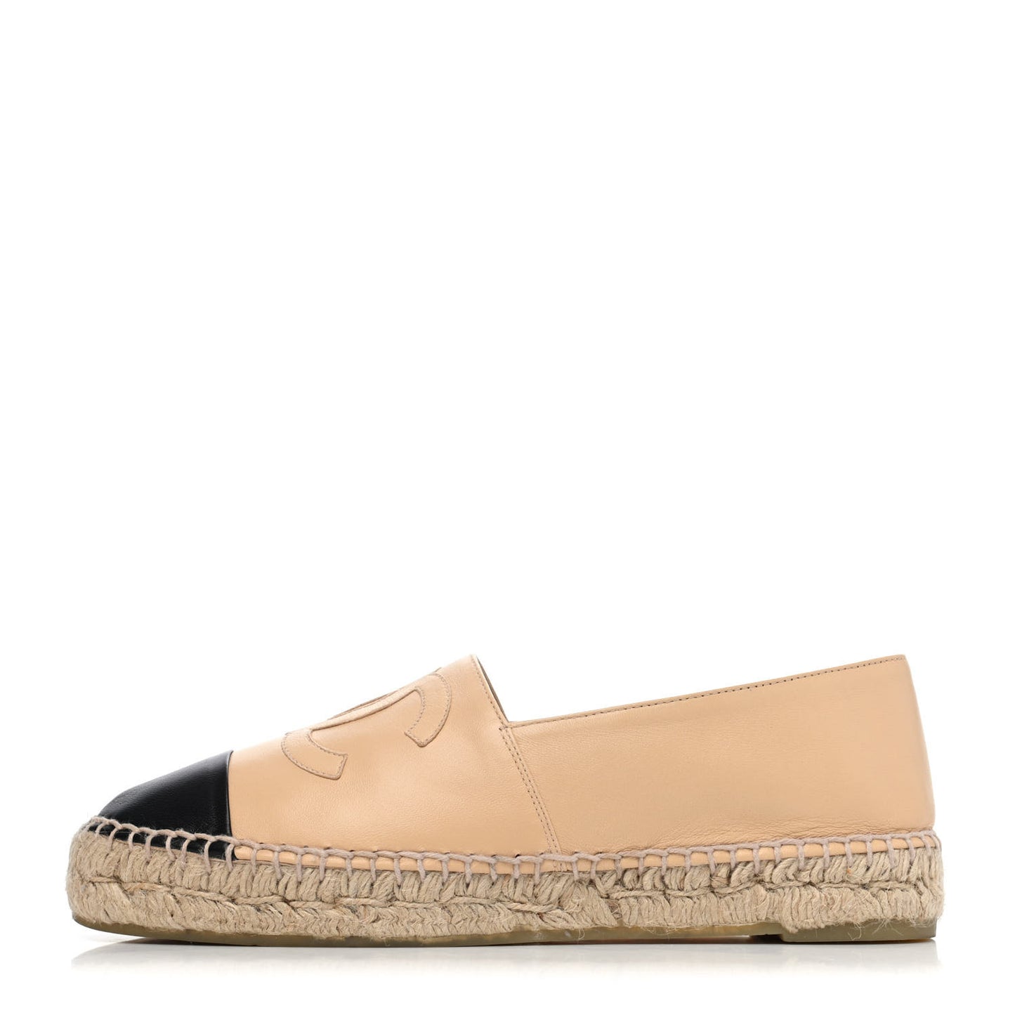 Lambskin CC Espadrilles 39 Beige Black
