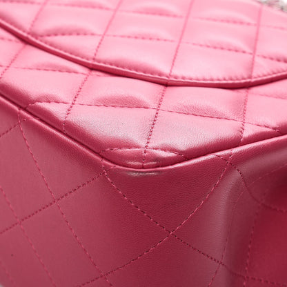 Chanel Lambskin Quilted Jumbo Double Flap Dark Pink 9 of 12