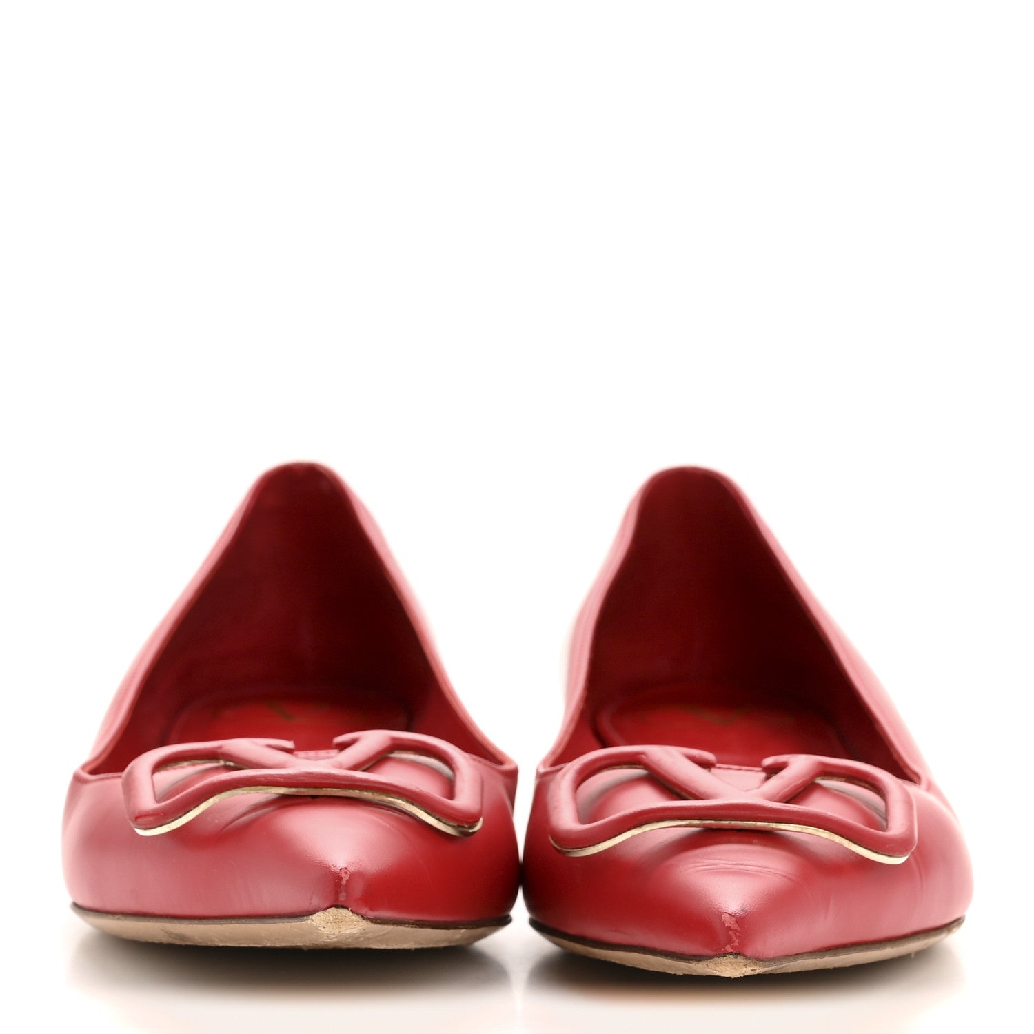 Valentino Garavani Nappa Vlogo Flats 38.5 Rouge Pur 3 of 11
