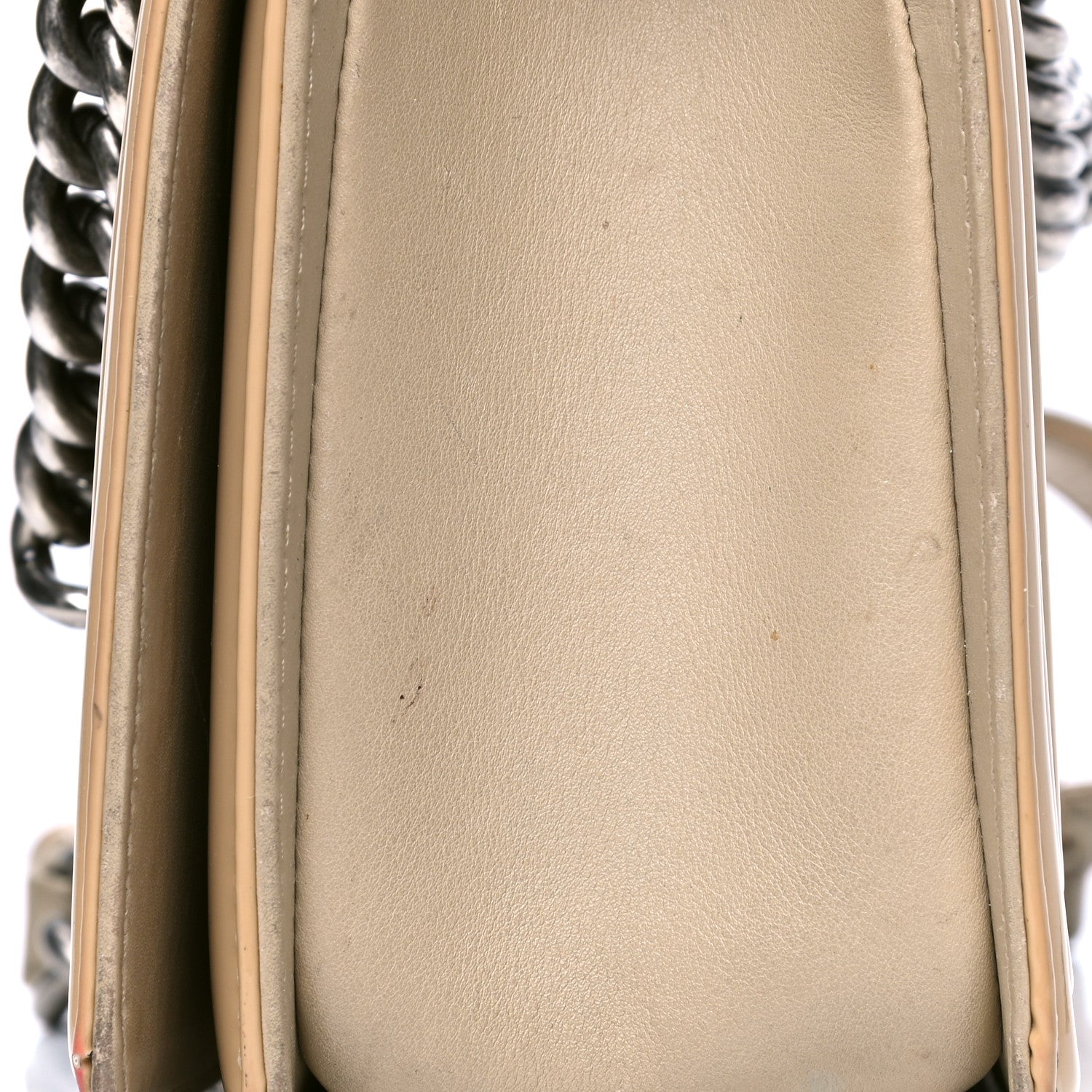 Chanel Patent Calfskin Enamel Quilted Medium Boy Flap Beige 6 of 7