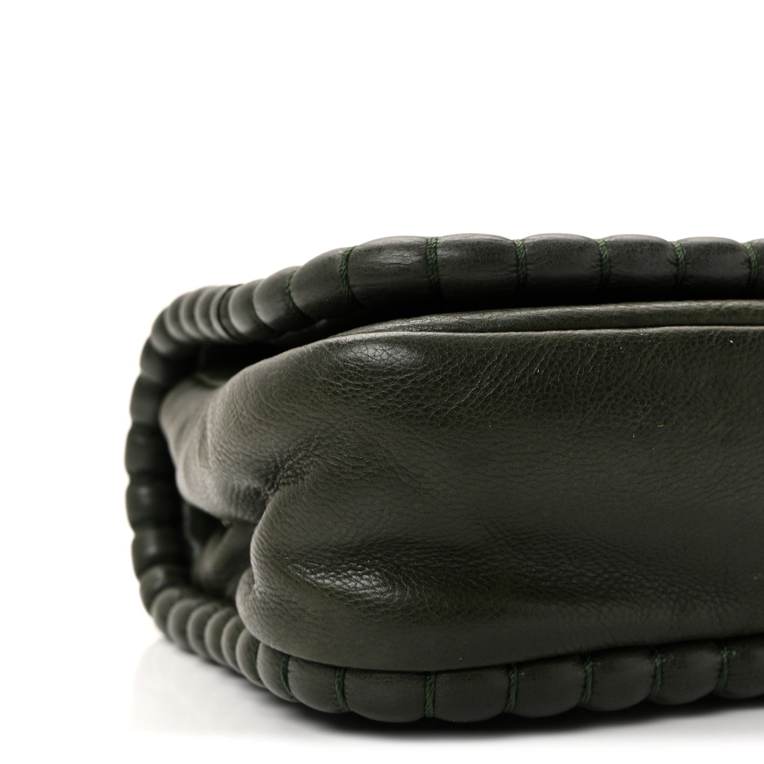 Chanel Calfskin Medium On the Bund Flap Dark Khaki 9 of 10