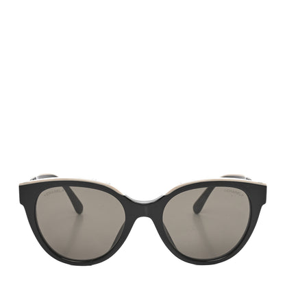 Chanel Acetate CC Butterfly Sunglasses 5414-A Black Beige 2 of 6