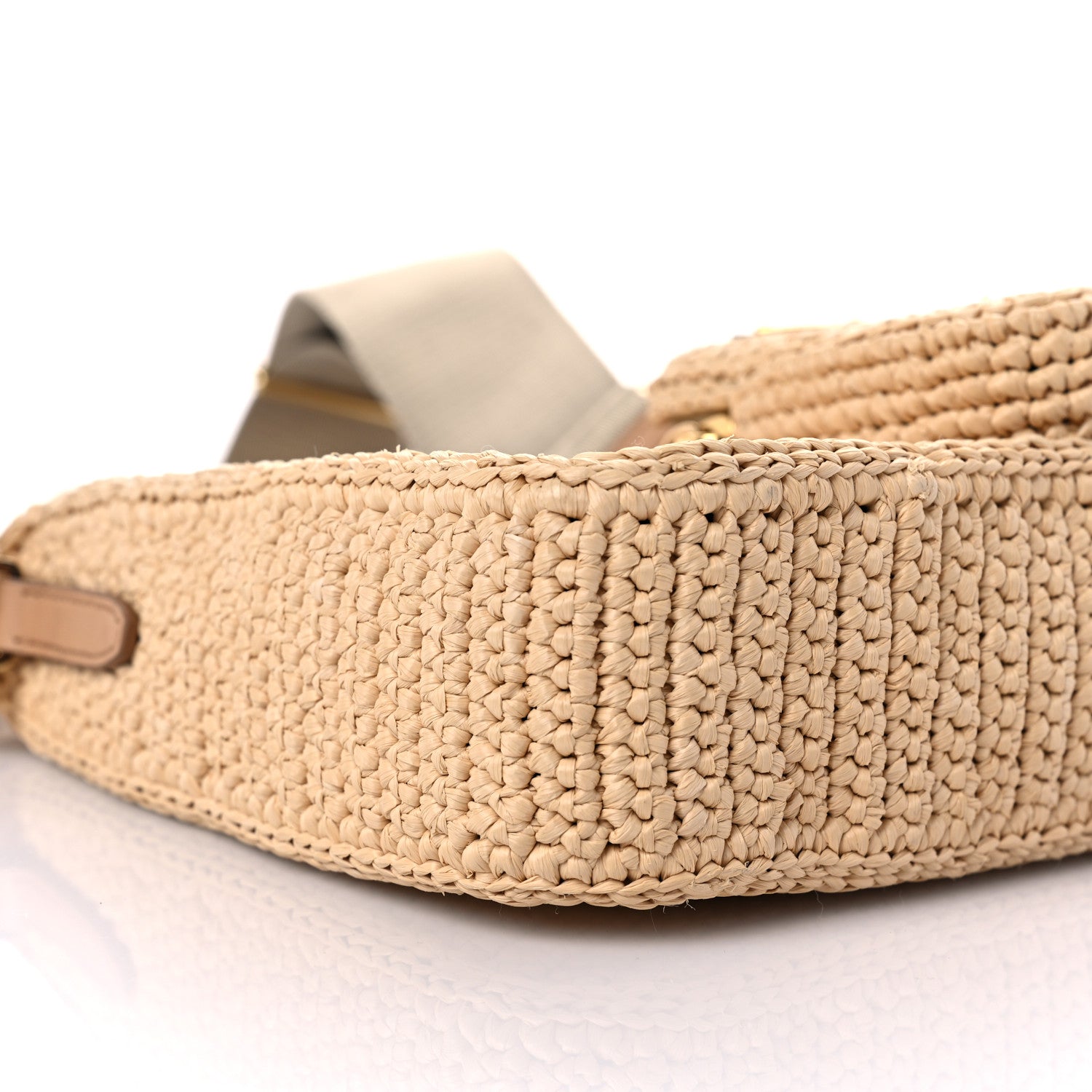 Prada Yarn Raffia Effect Crochet Re-Edition 2005 Shoulder Bag Naturale 5 of 9