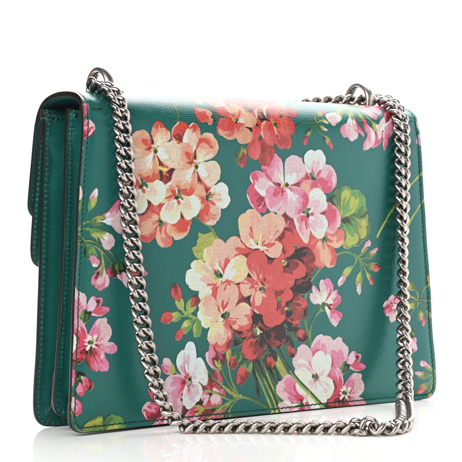Gucci Calfskin Blooms Print Medium Dionysus Shoulder Bag Bright Emerald Multicolor 3 of 13