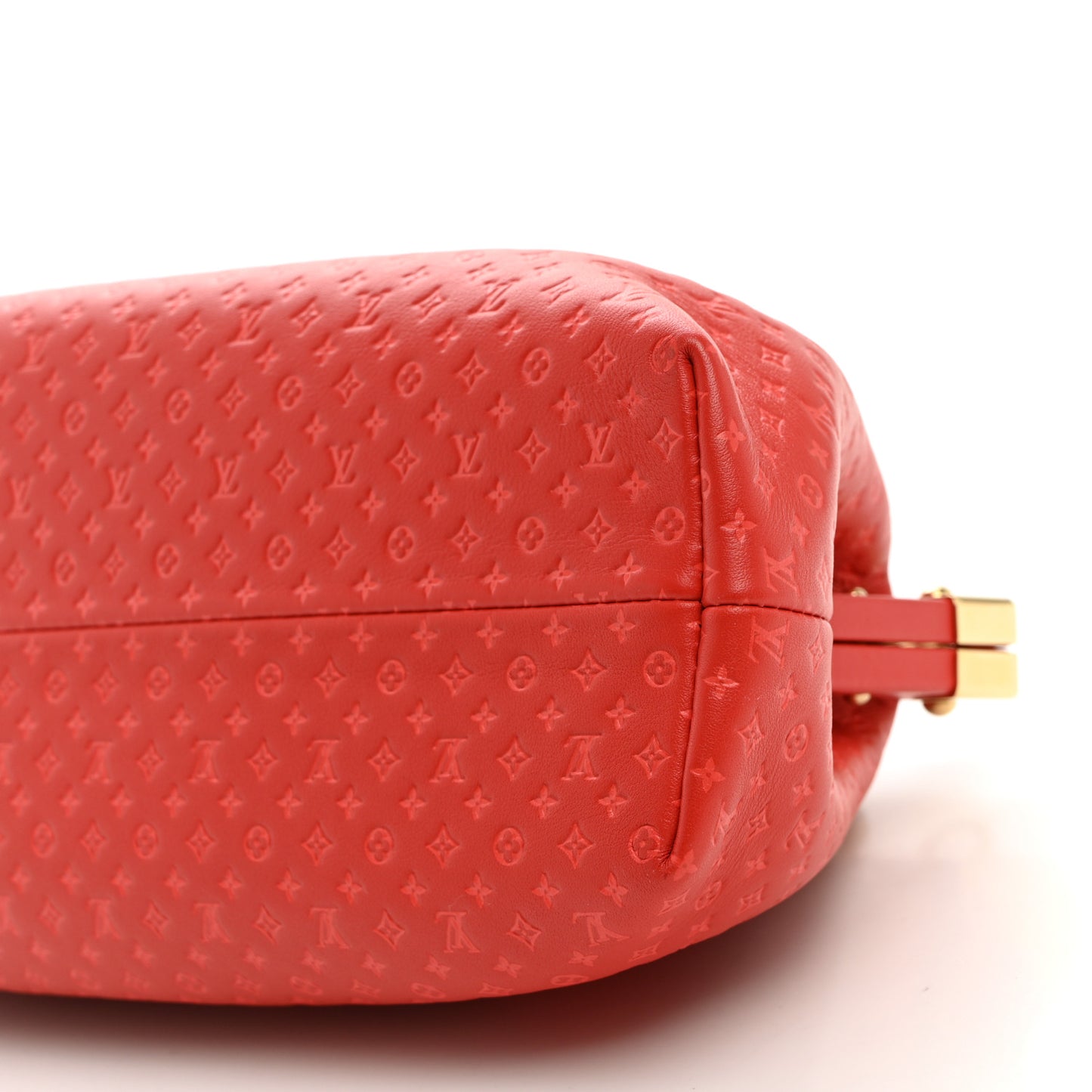 Calfskin Nanogram Embossed Clutch Red