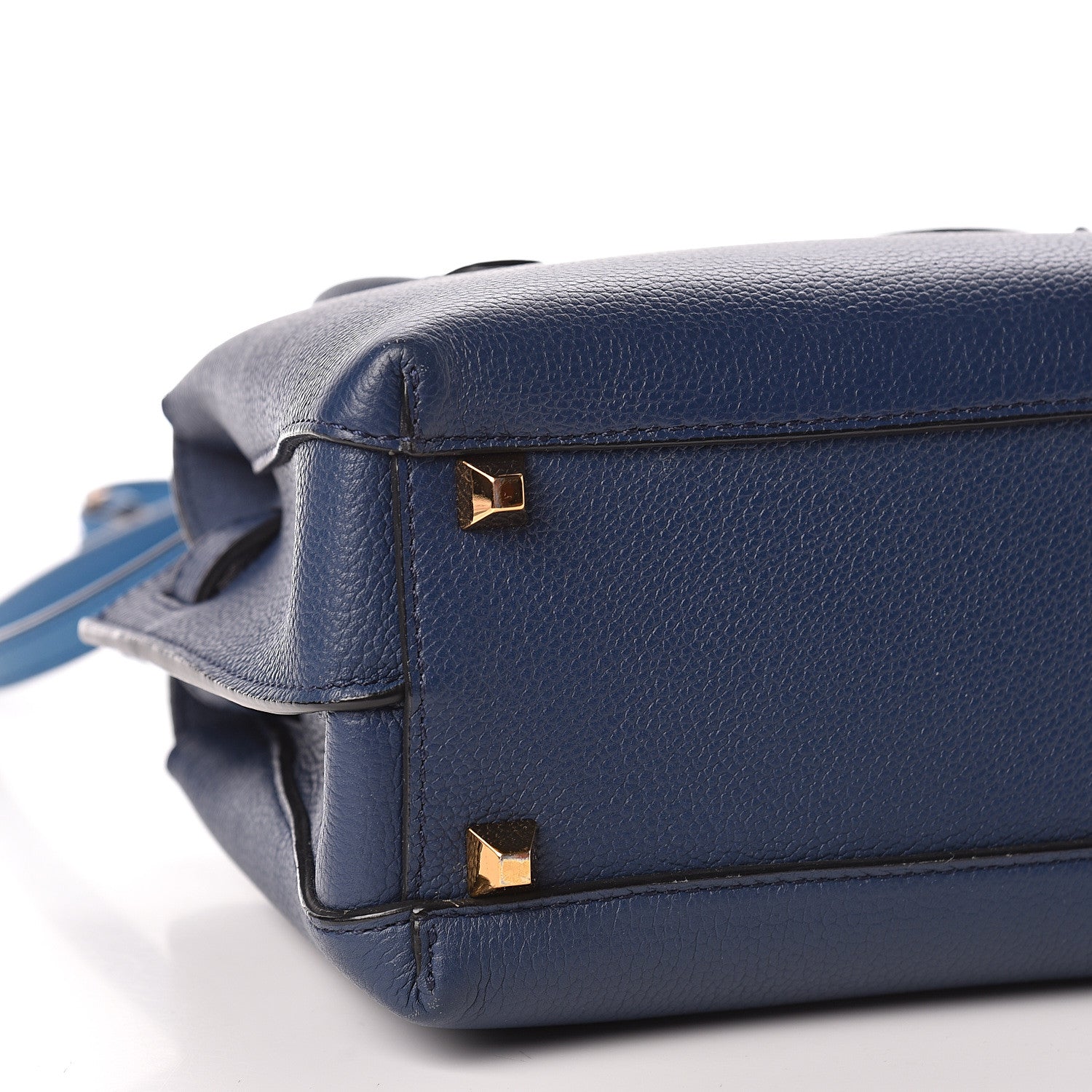 MCM Grained Calfskin Mini Milla Tote Navy 13 of 19