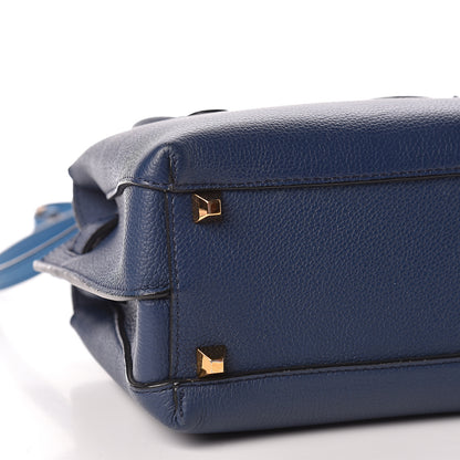MCM Grained Calfskin Mini Milla Tote Navy 13 of 19