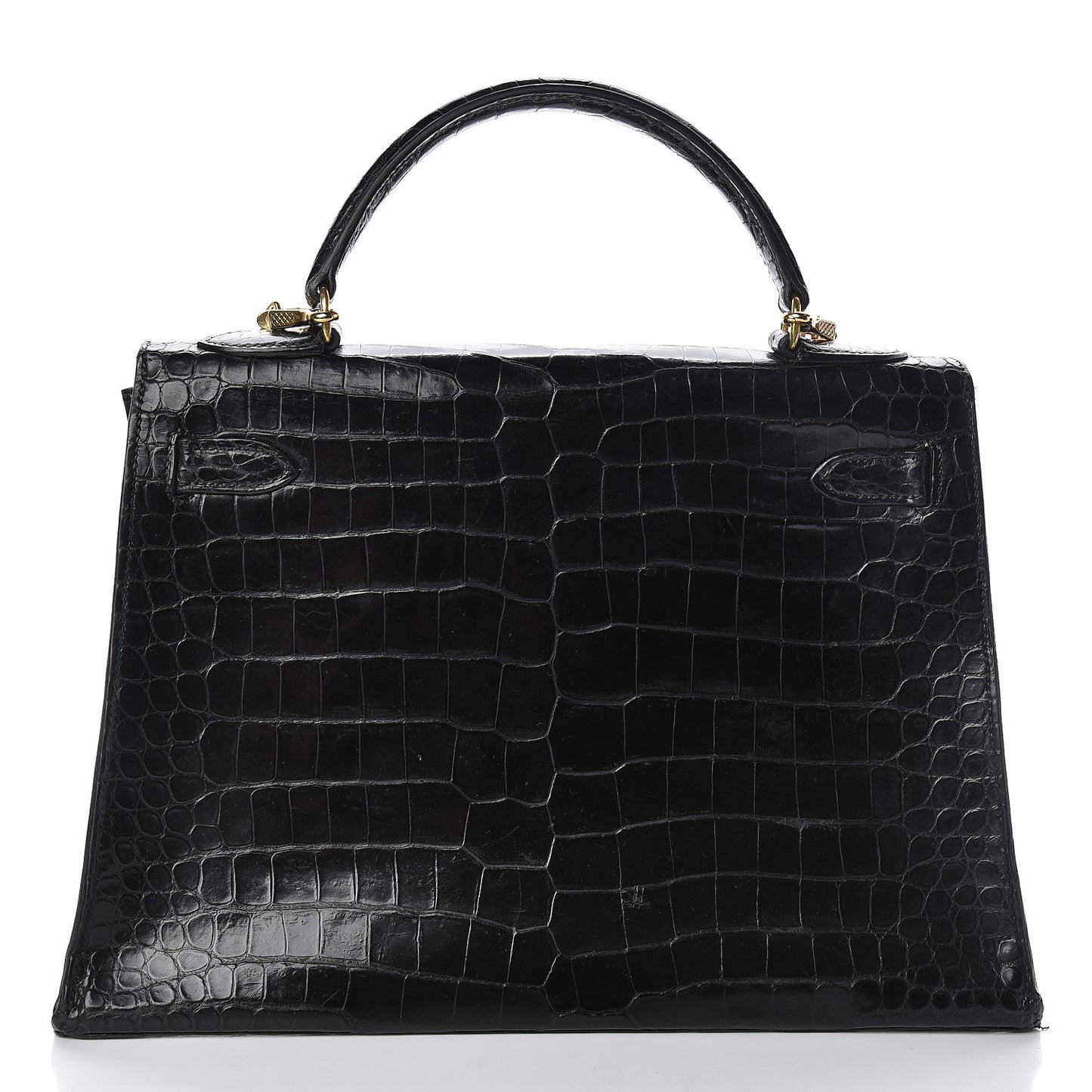 Shiny Porosus Crocodile Kelly Sellier 32 Black