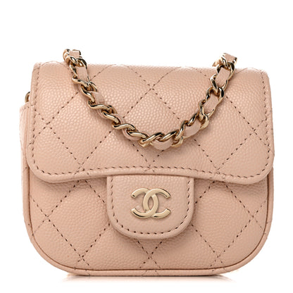 Chanel Caviar Quilted Mini Clutch With Chain Light Beige 1 of 8