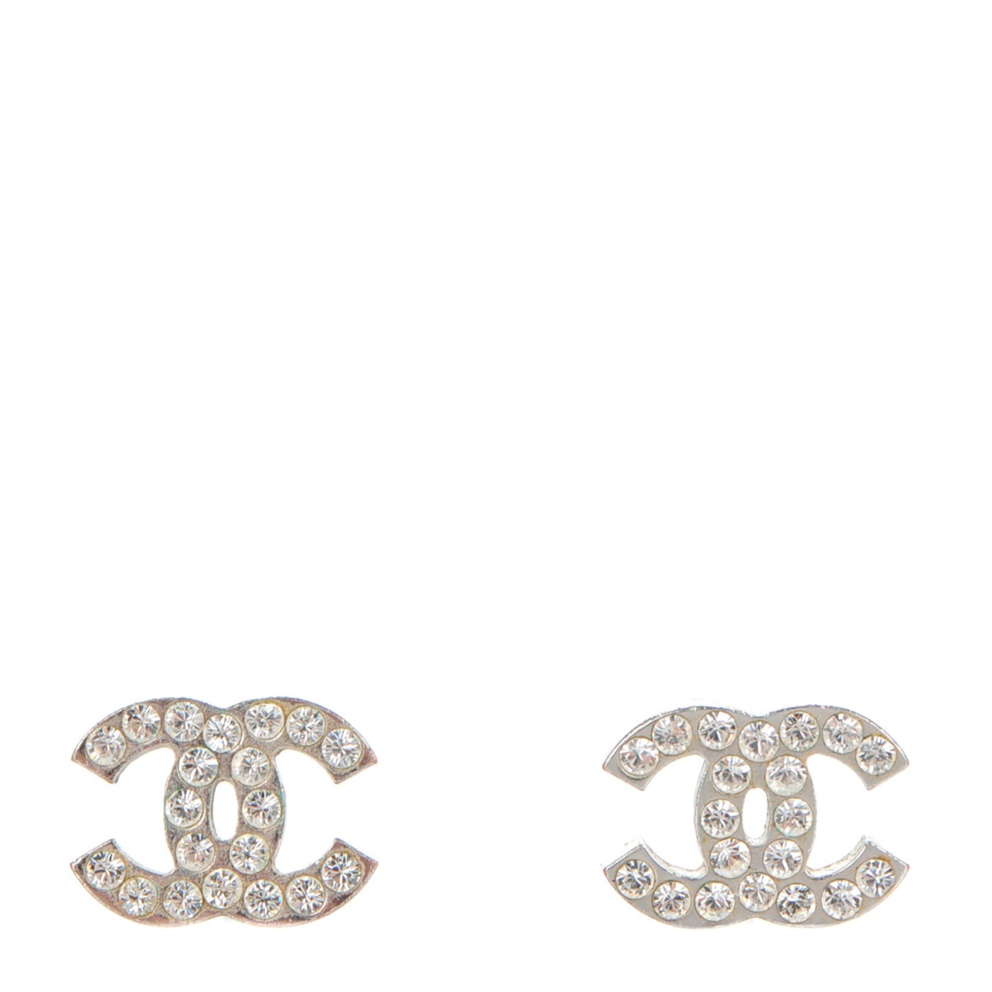 Crystal CC Earrings Silver
