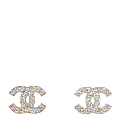 Chanel Crystal CC Earrings Silver 1 of 4