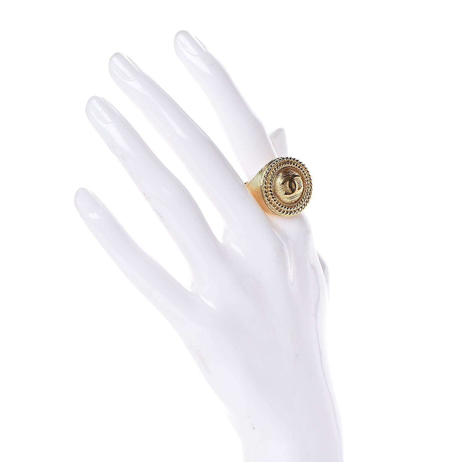 Chanel CC Ring 8 Gold 2 of 5