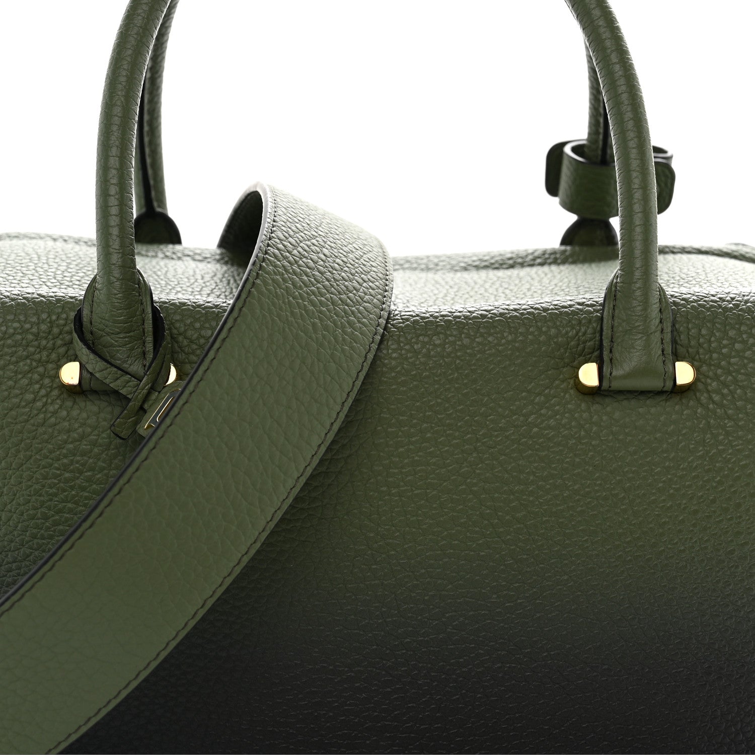 Delvaux Grained Bullskin Gradient Cool Box MM Green Black 7 of 9