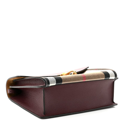 Burberry Derby Calfskin House Check Small Macken Crossbody Bag Mahogany Red 4 of 11