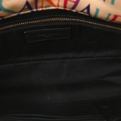 Saint Laurent Silk Carre Rive Gauche Print Patchwork Monogram Medium Jamie Multicolor White 5 of 10