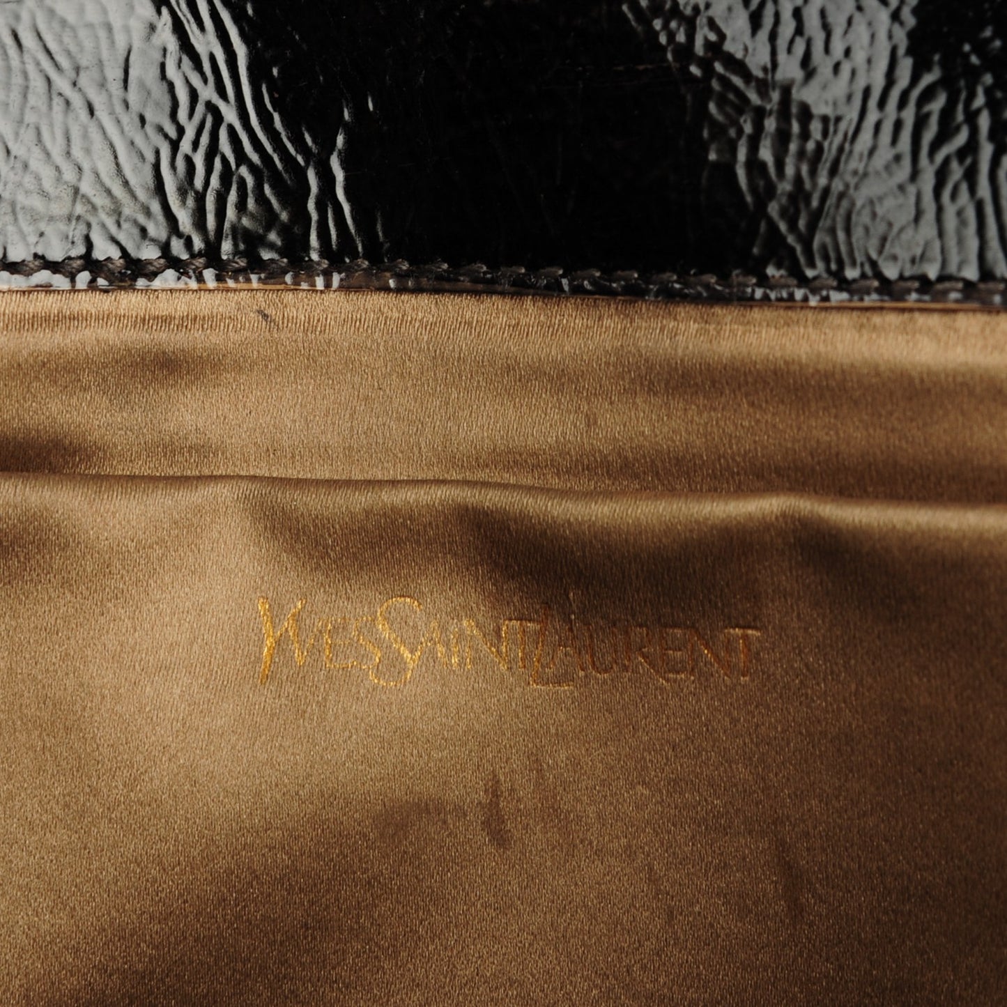 Textured Patent Monogram Large Belle De Jour Clutch Black