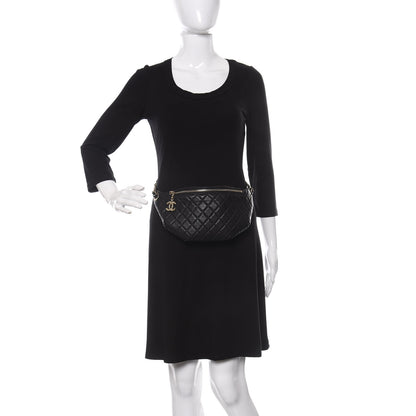 Chanel Calfskin Quilted Banane Waist Bag Fanny Pack Black 2 of 10
