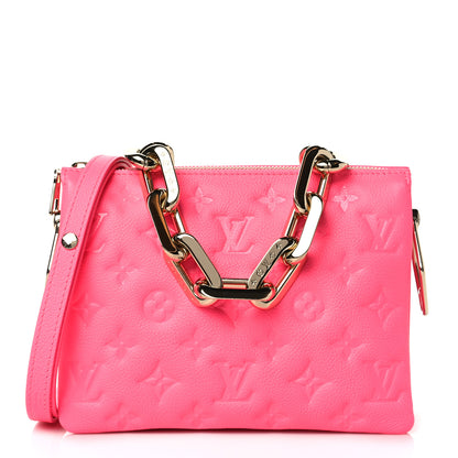 Louis Vuitton Calfskin Embossed Monogram Coussin BB Rose Fluo 1 of 9