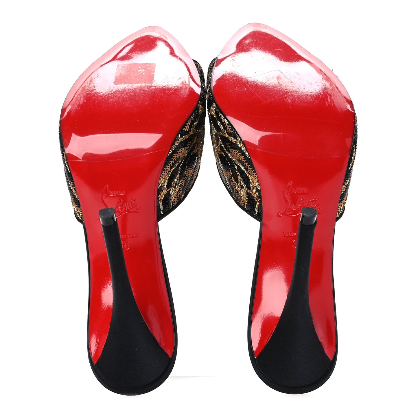 Satin Sequin Miss Z Ocelot 100 Mule 38 Black Multicolor