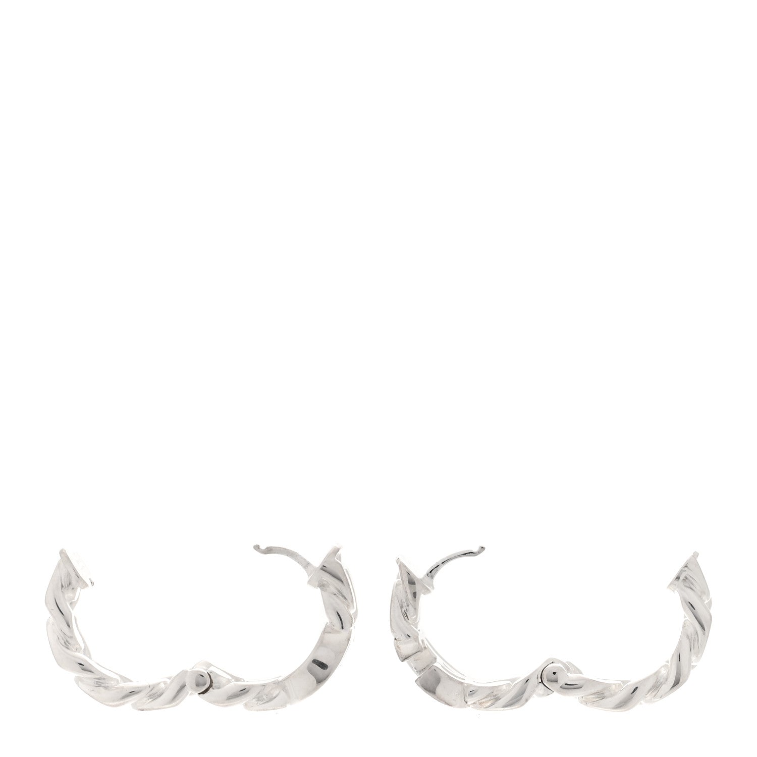 Gucci Sterling Silver GG Chain Hoop Earrings 3 of 5