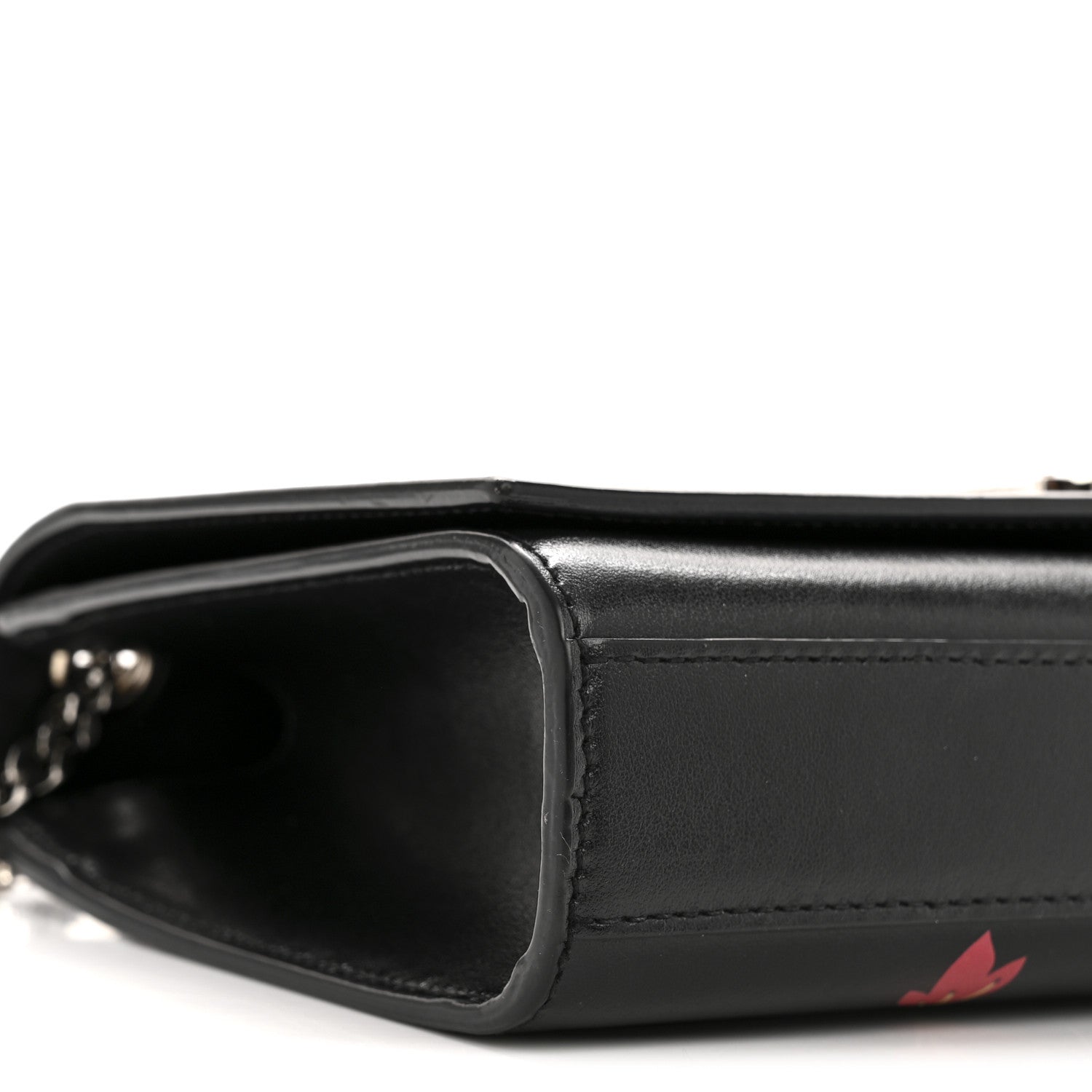 Saint Laurent Calfskin Medium Heart Bolts Monogram Kate Satchel Black 9 of 15