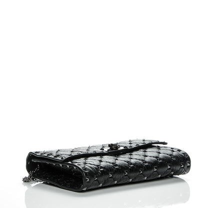 Valentino Garavani Lambskin Rockstud Spike Wallet on Chain Black 4 of 6