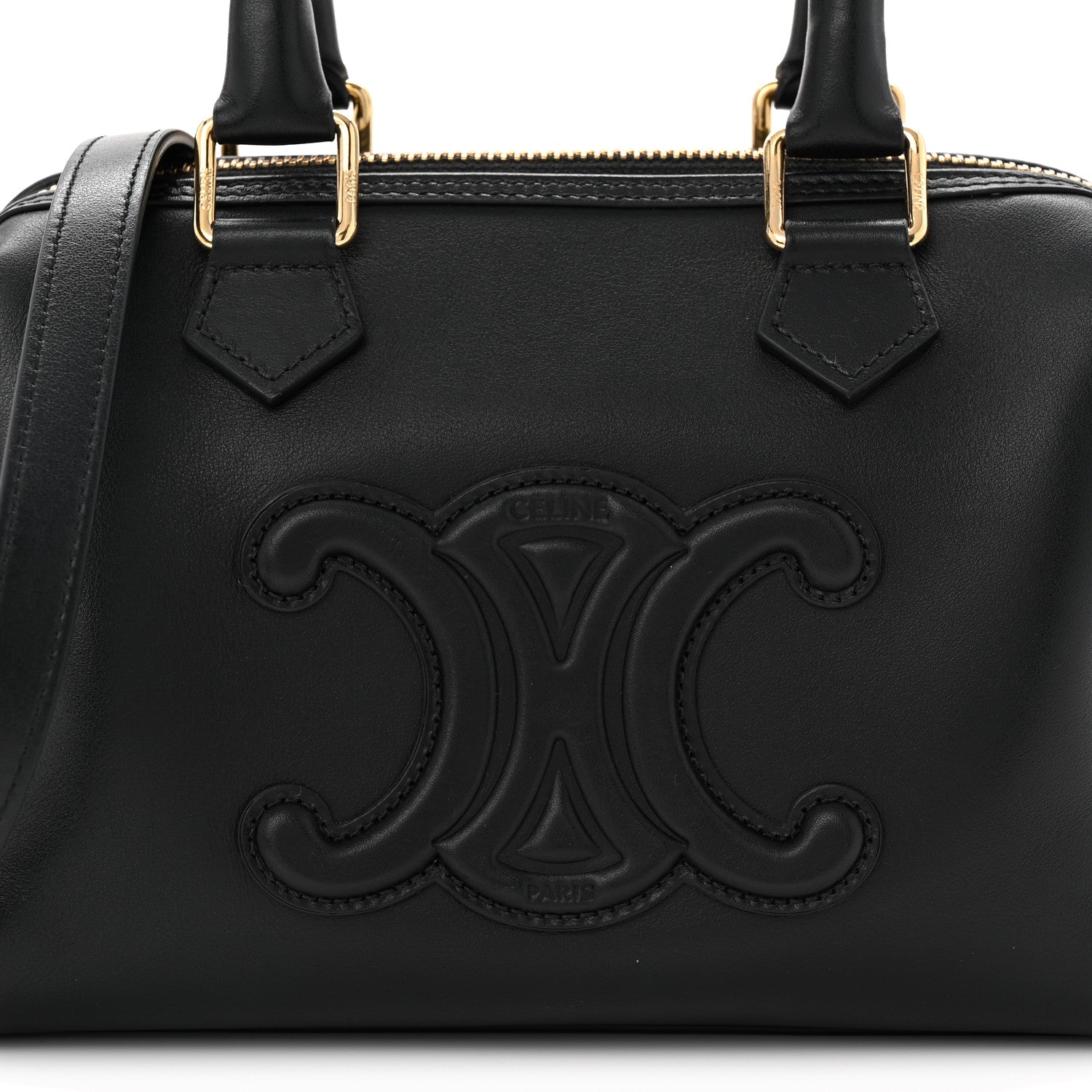 Celine Smooth Calfskin Triomphe Small Boston Bag Black 8 of 11