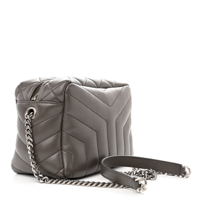 Saint Laurent Calfskin Y Quilted Monogram Small Loulou Bowling Bag Earth 3 of 12