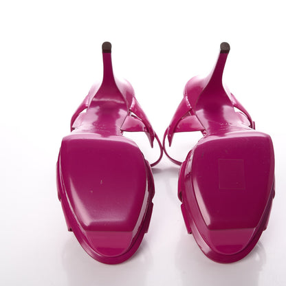 Saint Laurent Vitello Vernice Soft Tribute 75 Platform Sandals 37.5 Electric Pink 5 of 8